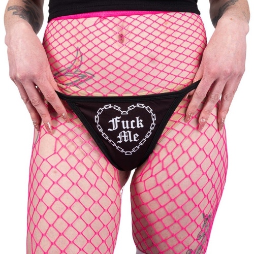 F Me Chained Hearts Thong Underwear - S / Black