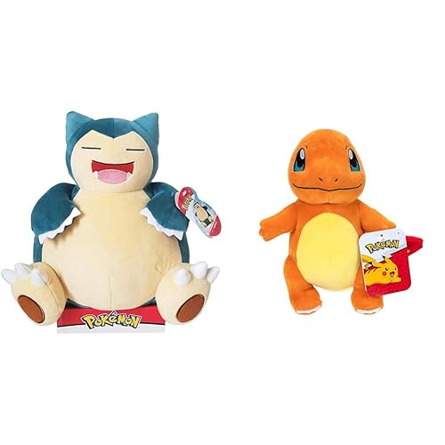 Pokémon Snorlax Plush - 12-Inch Normal-Type Pokemon Plush & PKW - 8" Plush (Charmander #1) - Snorlax+ Charmander