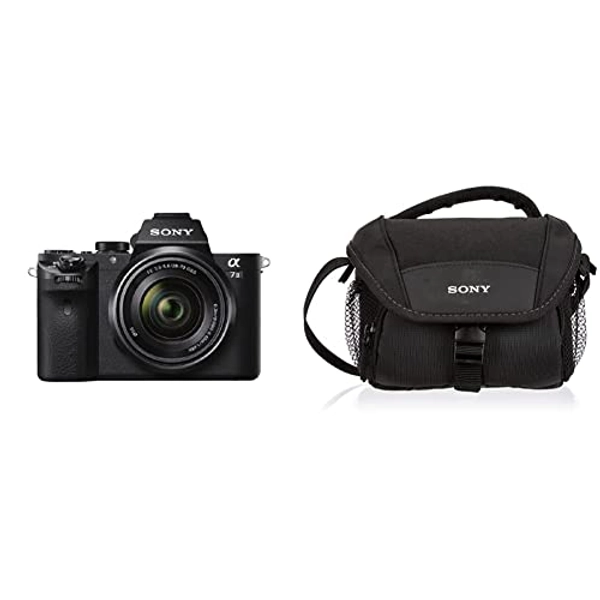 Sony Alpha 7 II | Full-Frame Mirrorless Camera with Sony 28-70 mm f/3.5-5.6 Zoom Lens, Black & LCSU11 Soft Carrying Case for Camcorders, Alpha, NEX Cameras - Black
