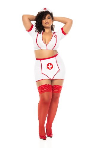 Mapale 60018X Plus Size Big Shot Nurse Costume - 1/2X / As Shown