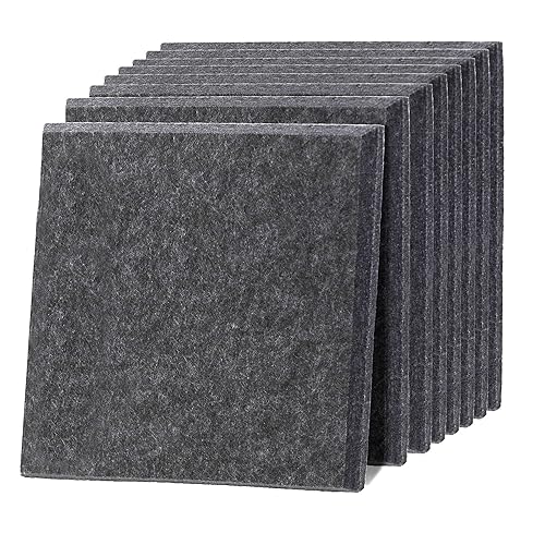 12 Stück Akustikplatten Akustische Schalldämmplatten Schallabsorber Platten Akustikpaneele zur effektiven Akustik Dämmung Schallschutz für Studio Hause ca. 30x30cm (Dunkelgrau) - Dunkelgrau