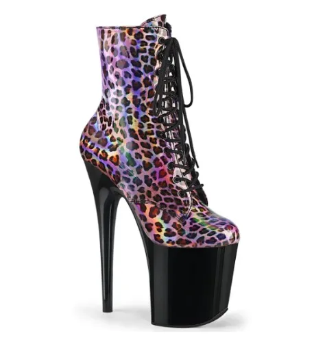 Pleaser Pink Leopard Boots