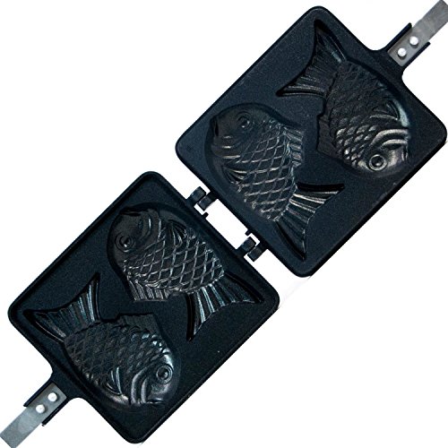 COOKKING - Taiyaki Japanese Fish-shaped Pancake Double Pan, Made in Korea - Regular