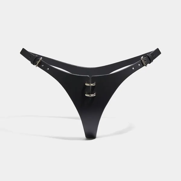 THE PIERCED THONG BLACK | Silver / S: 85.5-96.5cm