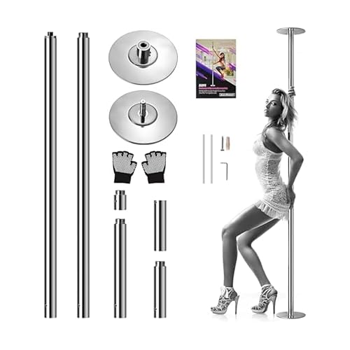 SereneLife Professional Spinning Dance Pole, 45mm Portable Exercise Pole for Fitness – Durable Steel Build, Anti-Rust Finish, Suitable for Home, Club, Gym, Party, Pub