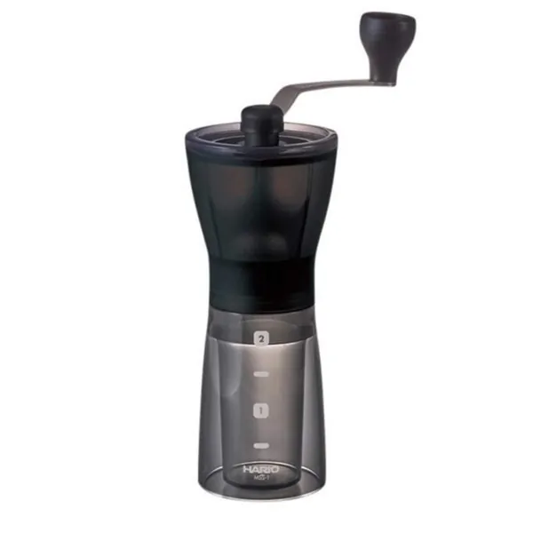 Hario Ceramic Coffee Mill - 'Mini-Slim Plus' Manual Coffee Grinder 24g Coffee Capacity - Mini Slim Plus, Black