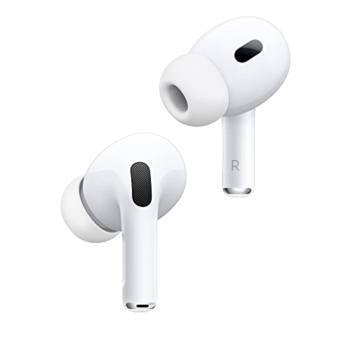 Apple AirPods Pro (2nd Generation) Wireless Ear Buds with USB-C Charging, Up to 2X More Active Noise Cancelling Bluetooth Headphones, Transparency Mode, Adaptive Audio, Personalized Spatial Audio - USB-C - Without AppleCare+