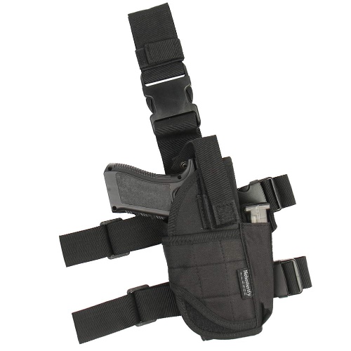 Drop Leg Holster, Right Handed Tactical Thigh Pistol Gun Holster Leg Harness - B-black
