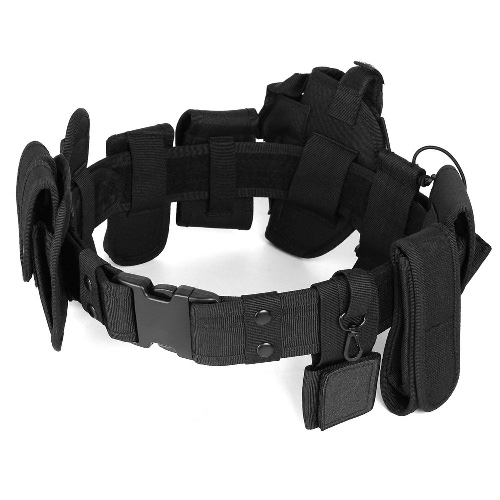 Odoland Versatile Police Security Tactical Modular Equipment System Molded Duty Belt Set for Law Enforcement, Colt 1911 Holster, Gun Holster, Flashlight Holster, Baton Holster - 