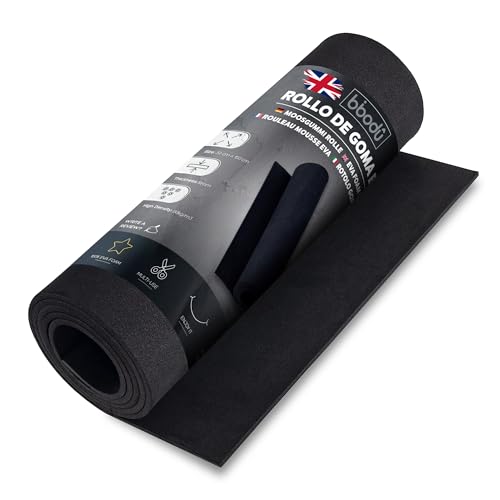 BIBODU Black Eva Foam Sheets 5mm | Craft Foam 59 x 13 inches / 150 x 32 cm | Eva Foam 5mm - High Density 80kg/m3 | Foam Sheets for Crafts, Cosplay, DIY Arts - 5mm - Black