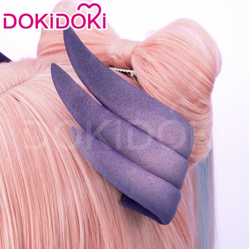 【Ready For Ship】DokiDoki Game Genshin Impact Sangonomiya Kokomi Cosplay Wig Pink Women Long Straight/ Head Accessories | Head piece Size-Ready For Ship