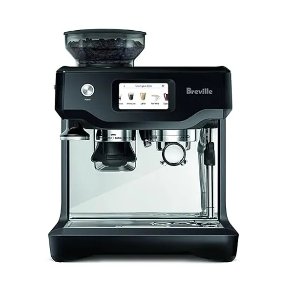 Breville the Barista Touch Espresso Machine with Grinder & Auto Milk Frother, Espresso Maker with Touchscreen & Seconds Heat Up, Cappuccino & Latte Machine for Home, BES880BTR, Black Truffle - Black Truffle