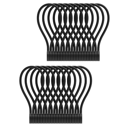 SMART&COOL Reusable Silicone Magnetic Cable Ties for Bundling and Organizing, Holding Stuff, Book Markers, Fridge Magnets, or Just for Fun, Assorted Color, 7.16'' (20-Pack, Black) - 20-Pack Black