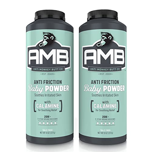 Anti Monkey Butt Baby Powder, Cornstarch Baby Powder Prevents Diaper Rash, Talc Free Hypoallergenic Formula with Calamine, Anti Chafing and Anti Itch, 8 oz (Pack of 2) - 8.00 Ounce (Pack of 2)