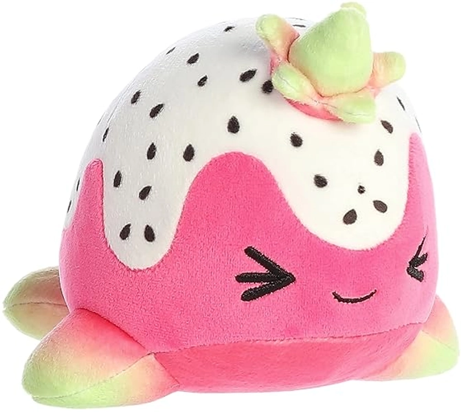 Aurora® Enchanting Tasty Peach® Dragon Fruit Nomwhal Stuffed Animal - Bright & Colorful Design - Showpiece Plush - Pink 7 Inches