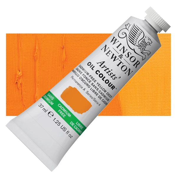 Winsor & Newton Artists' Oil Color - Cadmium Free Yellow Deep, 37 ml, tube