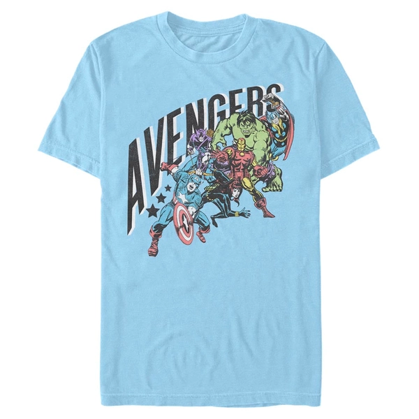Men's Marvel PASTEL AVENGERS GROUP T-Shirt - LT BLUE / XXL