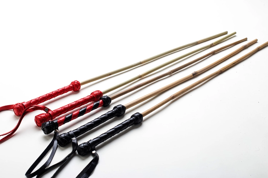 Spanking Cane, Bdsm crop, Leather Wrapped Handle bamboo cane, Handcrafted discipline Tools 29.5in