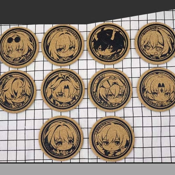 HSR Cork Coaster Cute Honkai Star Rail Coasters Trailblazer Gifts