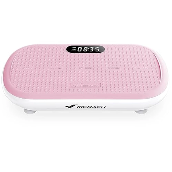 MERACH Vibration Plate Exercise Machine, Vibration Plate 440 Lbs Capacity, Bluetooth and Silicone Pedal, Stimulate Deep Fat, Vibration Plate for Lymphatic Drainage, Vibrating for Weight Loss
