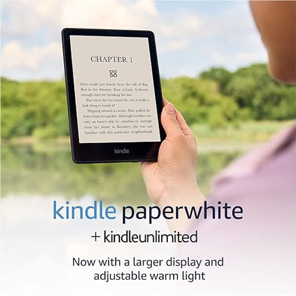 Kindle Paperwhite (8 GB) – Now with a 6.8" display and adjustable warm light + 3 Months Free Kindle Unlimited (with auto-renewal)- Black