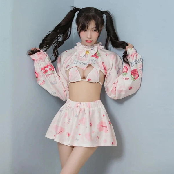 Kawaii Anime Cow Cosplay Set