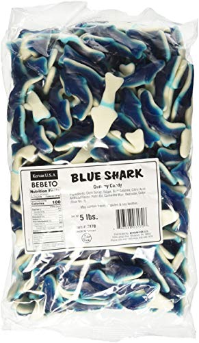 Kervan Candy Blue Shark Bulk Gummy Candy - 5 Pound Bag - Fruity & Sweet Gift Snacks for Kids - Party Size - Blue Shark