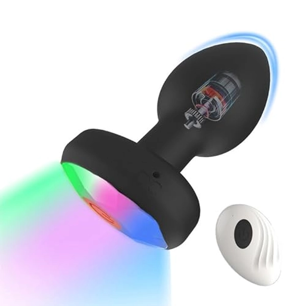 XYVYNZ Anal Vibrator Light Up Butt Plug Silicone Anal Plug Prostate Massager Sex Toy with 10 Vibration Modes Prostate Vibrator with Remote Control for Men and Women Couple Adults