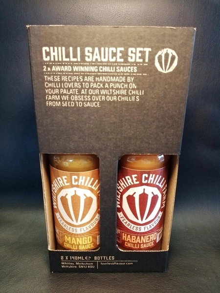 Mango Habanero Duo Gift Box (Heat Level 7 &amp; Heat Level 8) - ChilisausBelgium - Wiltshire Chilli Farm