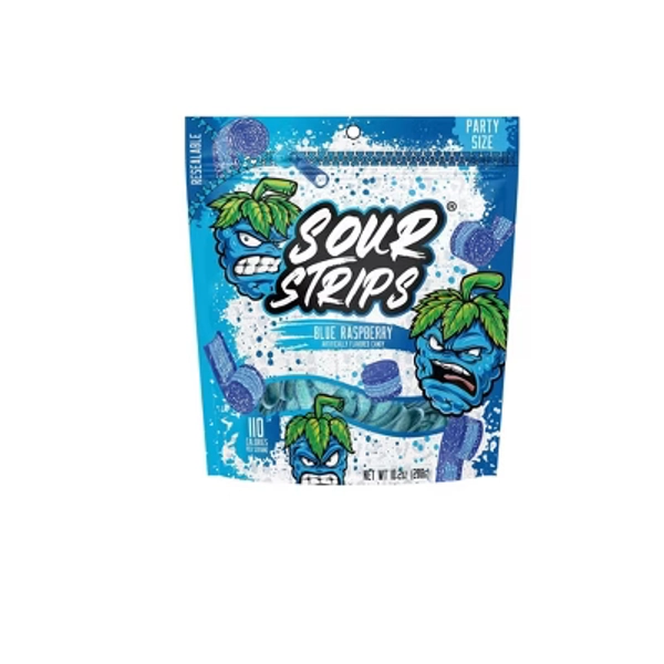 Sour Strips Blue Raspberry Candy Party Pack - 10.2oz