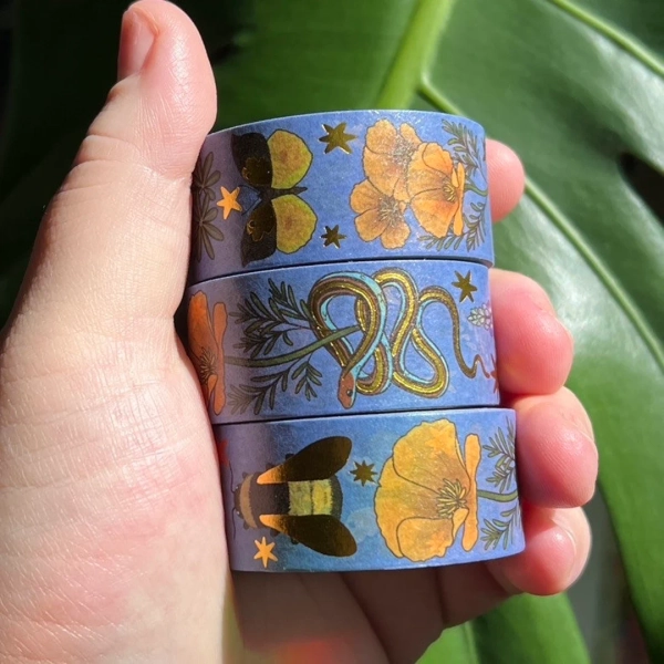 California Native Flora and Fauna Washi Tape Garter Snake Reptile Art - Etsy Italy