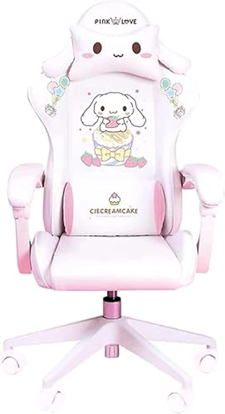 Gaming Chair Adults Gaming Chair Girls Cute Computer Leather Armchair Office Home Swivel Lifting Adjustable Chair