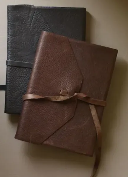 Rich Leather Wrapped Journal Dark Brown