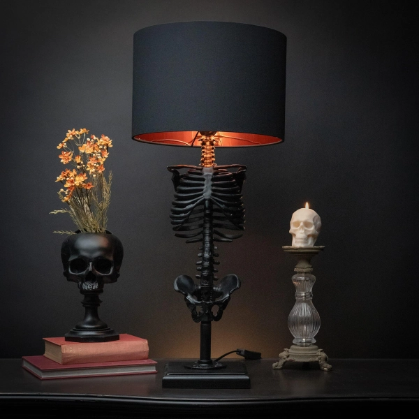 The Skeleton Table Lamp by The Blackened Teeth | Ribcage Lamp | Gothic Home Decor | Gothic Lamp | Gothic Lighting
