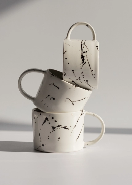 black & white mug SPLATTER | makaki studio