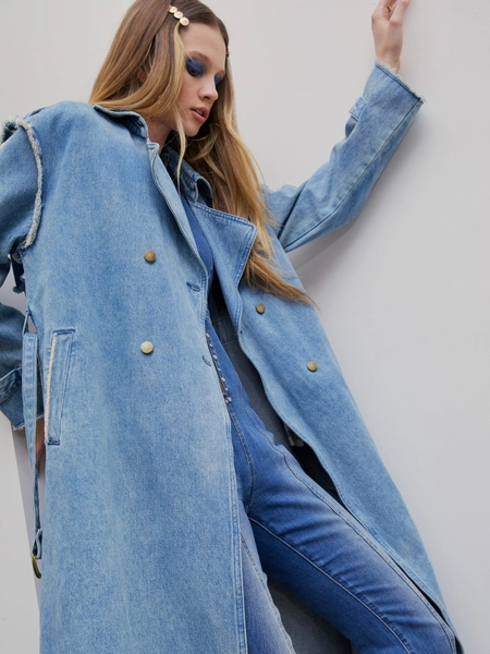 Statement Maker Denim Trench Coat