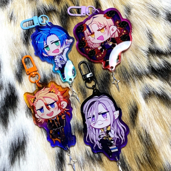 Holotempus 3 Charms double-sided Gradient Acrylic Regis Altare, Magni Dezmond, Axel Syrios, Vesper Noir Holostars / Hololive EN - Etsy
