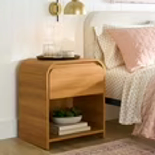 Better Homes & Gardens Juliet Nightstand with USB, Light Honey Finish