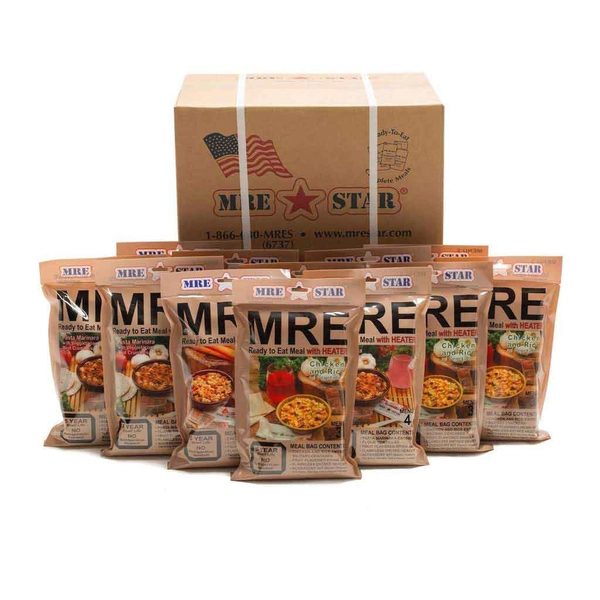 MRE Case Pack with Heaters (12 meals - 1,100 to 1,300 calories per meal) | Default Title