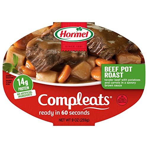HORMEL COMPLEATS Beef Pot Roast Microwave Tray, 9 Ounce (Pack of 6) - Beef Pot Roast