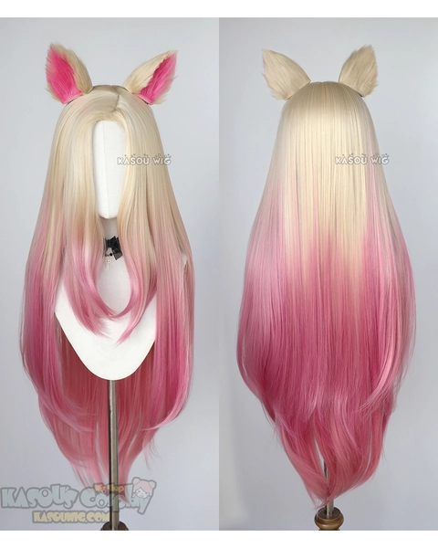 League of Legends Ahri The Baddest More versions blonde pink ombre wig