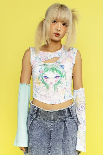 FUTURE CUTENESS DELIVERY LOGISTICAL CENTER Top with Arm Warmers ~ Ren x Mad Choco