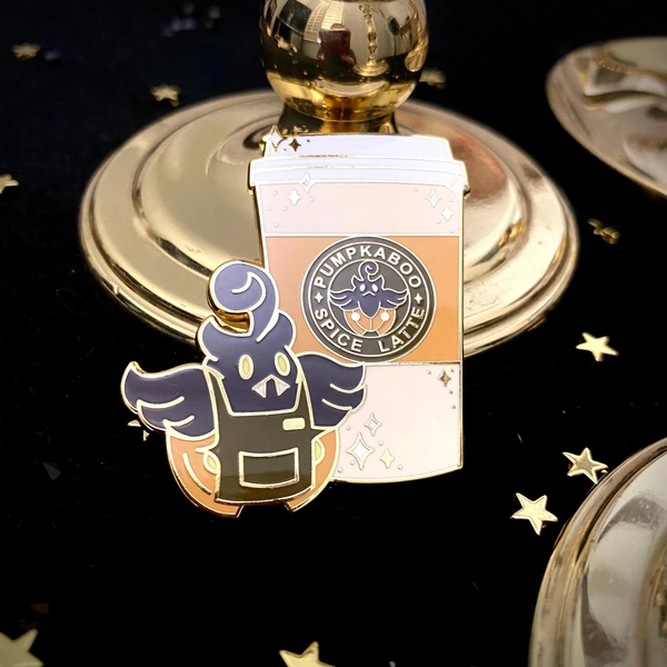 Pumpkaboo Spice Latte Enamel Pin
