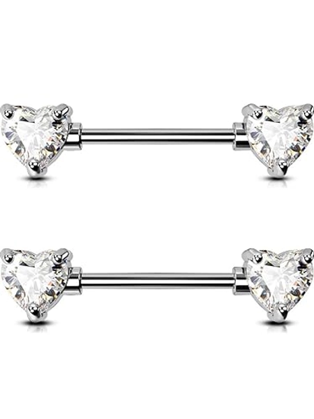 OUFER Body Piercing Titanium Nipple Bars 14G Nipple Piercing Jewellery Titanium Nipple Piercing Bar Nipple Rings Barbell