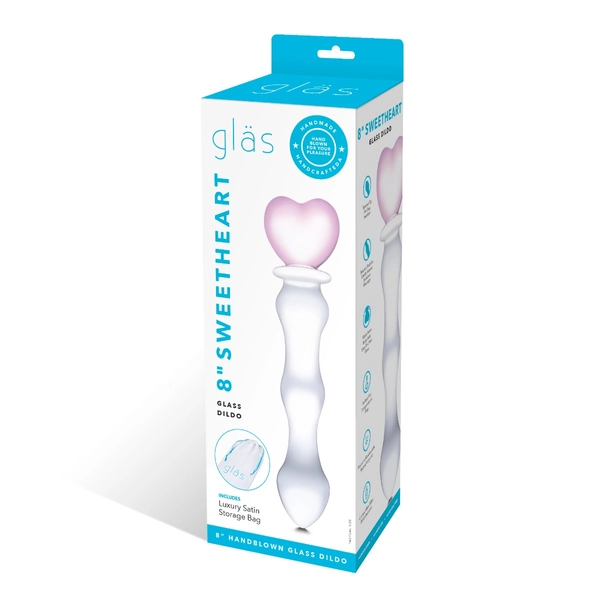 8” sweetheart glass dildo