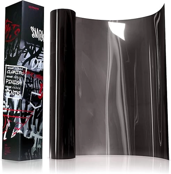 VViViD+ Ultimate Headlight Taillight Tint Vinyl Wrap (12" x 7ft, Dark Smoke)