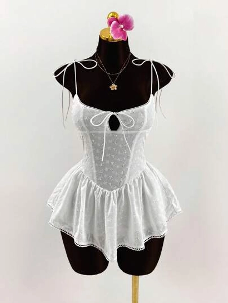 Flounced Hem Mini Dress