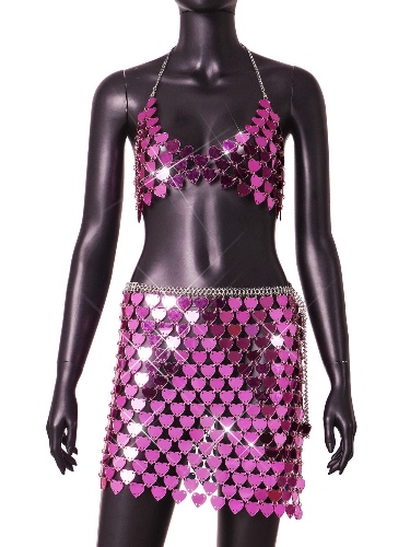Soul Snatch | Heart Piercing Sequin Dress - Rose Skirt / One Size