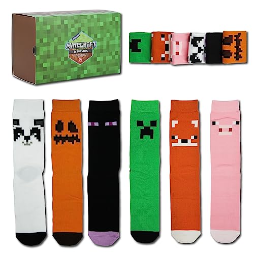 Paladone Minecraft Odd Socks, Build your own cosy sock set, Includes Six Mismatched Odd socks, Multicolor, One Size