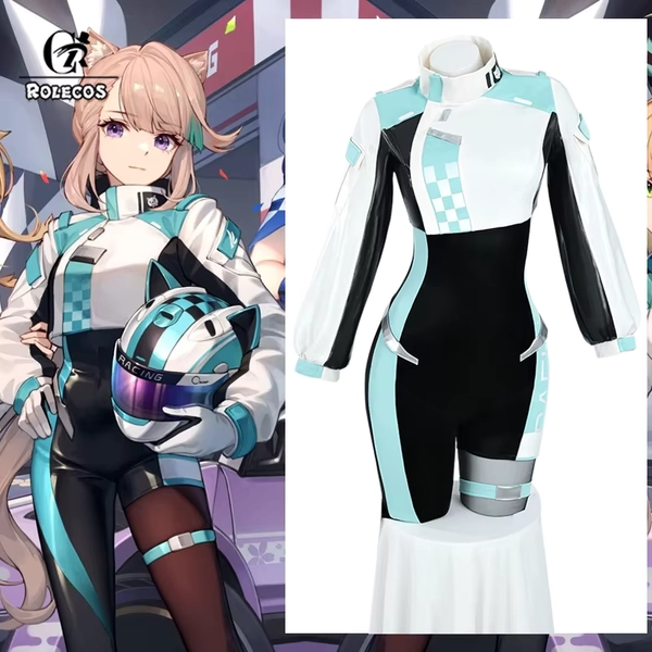 ROLECOS Genshin Impact Lynette Race Suit Cosplay Costume Lynette Queen Suit Roleplay Halloween Sexy Women Uniform Outfit Fullset - AliExpress